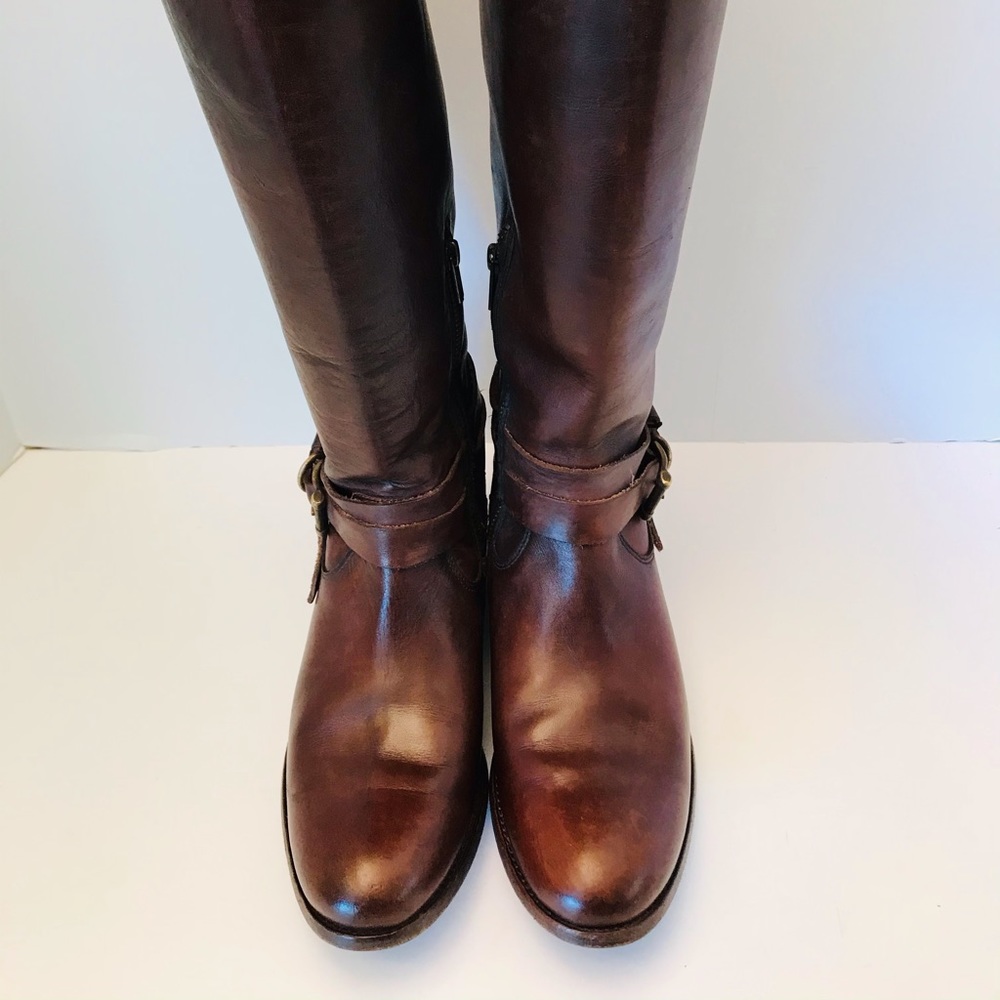 Frye Tall Leather Zip Riding Boots Women's 8.5 B.